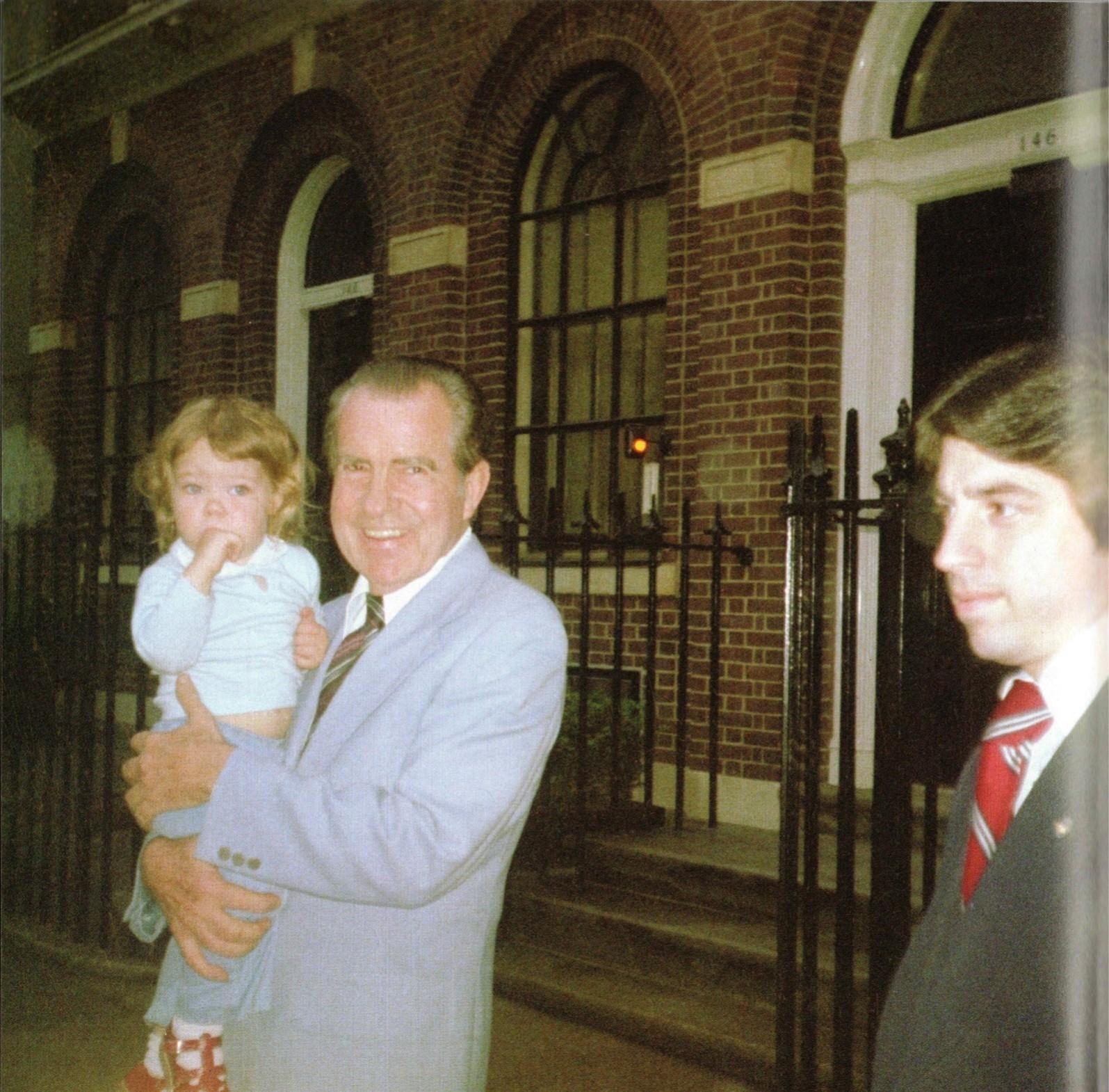Richard Nixon and granddaughter, outside the Nixon house, New York City, n.d. - Gary Lee Boas 