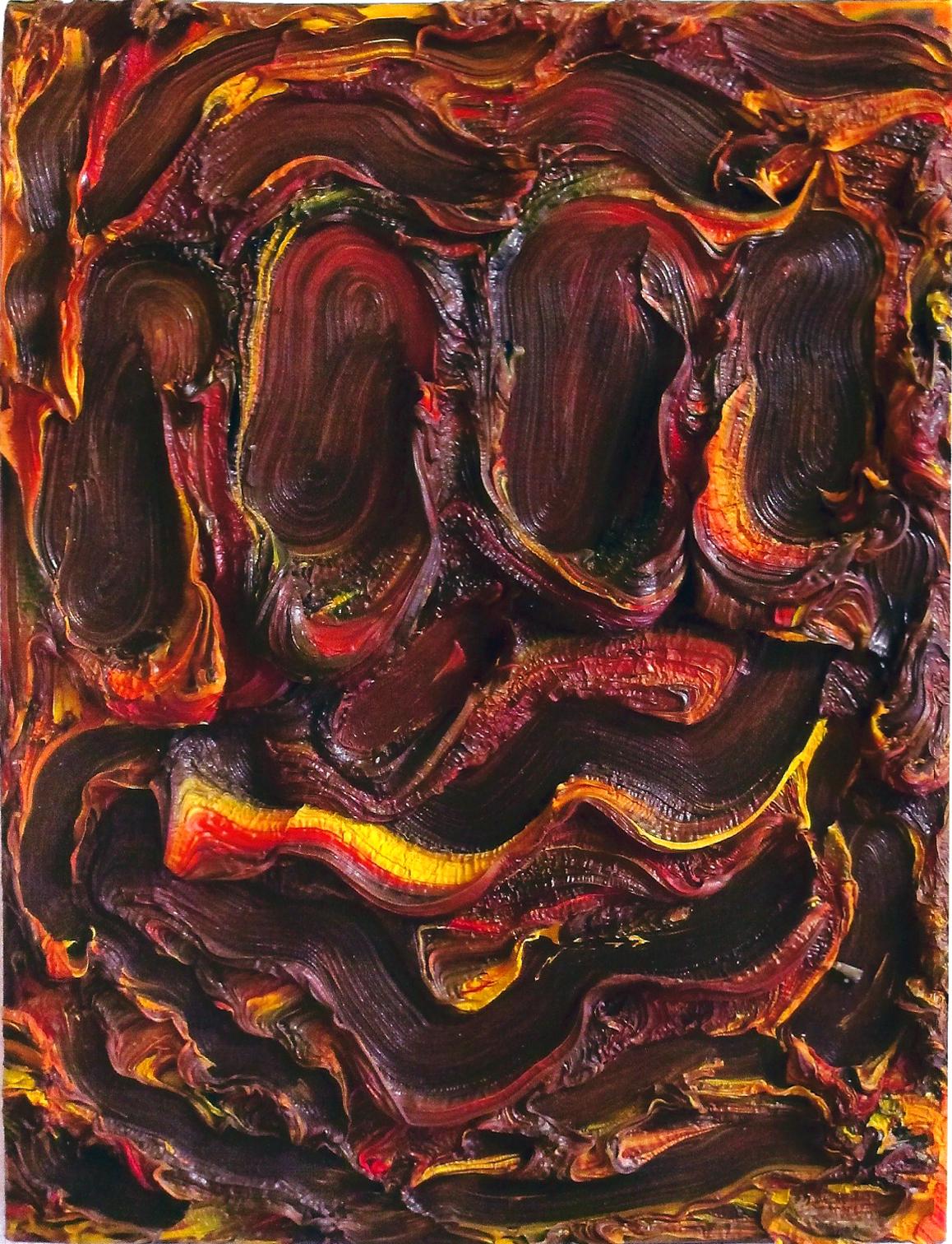 ohne Titel (gelb-braunes Gesicht) - Beni Bischof 