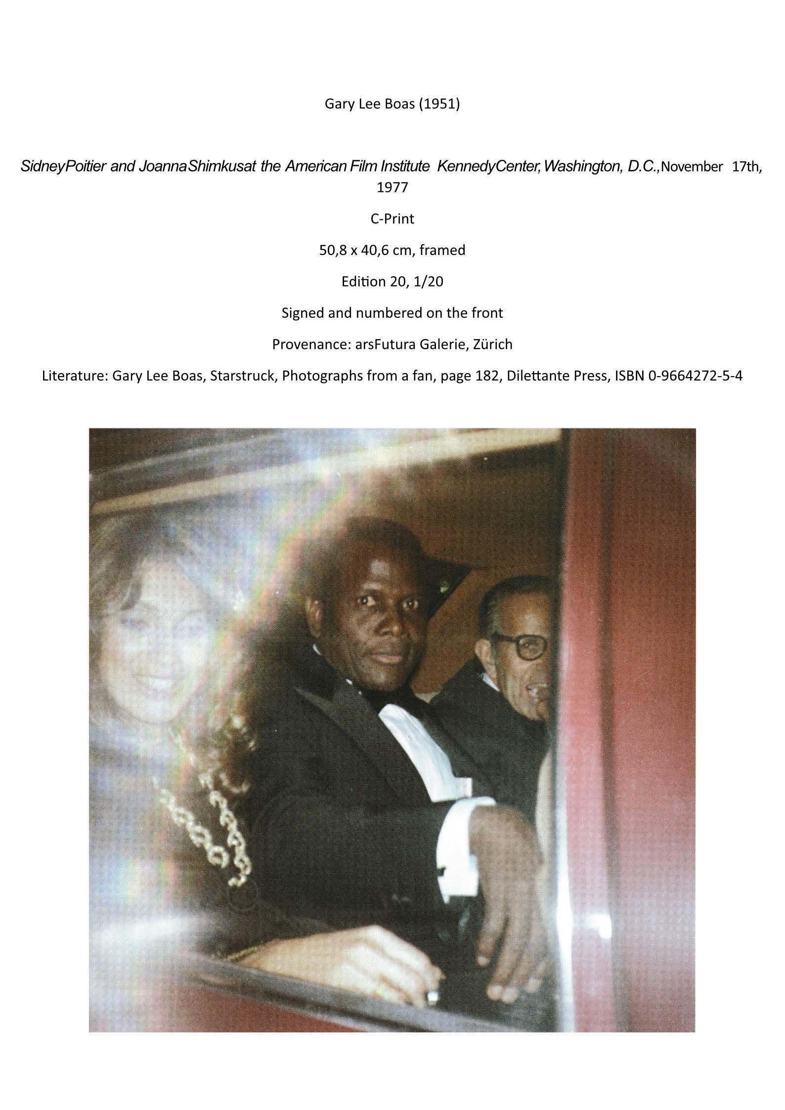 Sidney Poitier and Koanna Shimkusat at the American Film Institute, Kennedy Center, Washington, D.C., November 7th 1977 - Gary Lee Boas 